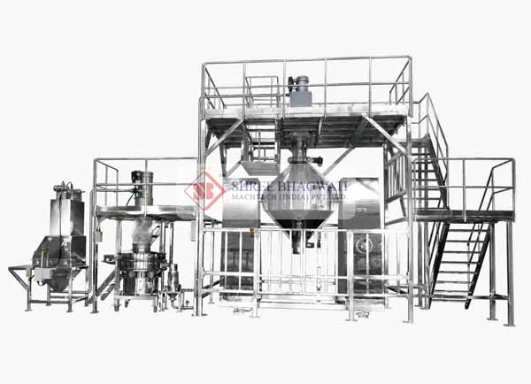 Double Cone Blender with sifter and Loading Platform